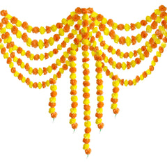 Marigold Flower Garland with зo Flowers, Artificial Flowers for Diwali
