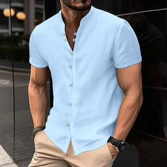 High Quality Men's Spring/Summer New Short Sleeve Cotton Linen Shirts