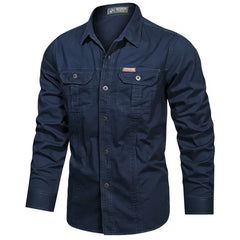 Men Military Outdoor Shirts Male Cotton Multi-pocket Tooling Casual