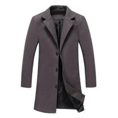 Single Breasted Lapel Long Coat Jacket Fashion Autumn Winter Casual