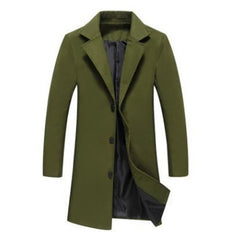 Single Breasted Lapel Long Coat Jacket Fashion Autumn Winter Casual