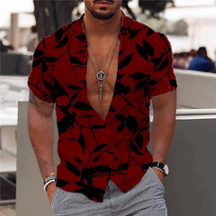 2024 Summer Hawaiian Men's Shirt Vacation Daily Slim-fit Top Gym