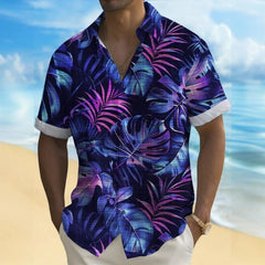 3d Beach Flower Print Hawaiian Shirts 2024 Men's Shirt Summer Daily