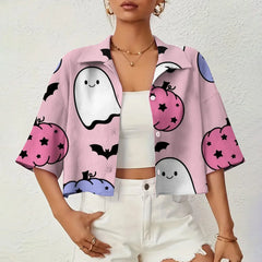 Loose And Breathable Women's Lapel Shirt High Quality Halloween Style