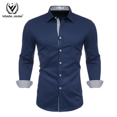 VISADA JUANA 2019 Mens Long Sleeve Dress Shirt High-quality Male