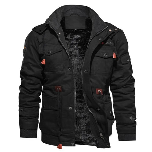 Men Winter Military Jackets Coats Multi-pocket Casual Cargo Jackets