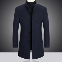 2023 Fashion New Men's Leisure Boutique Business Solid Color Slim Wool