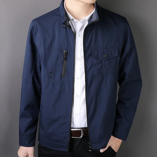 2023 Spring Autumn Jacket Bomber Men's Slim Business Coat Thin Casual