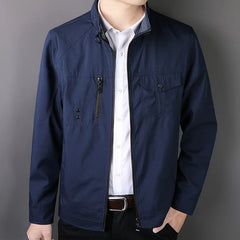 2023 Spring Autumn Jacket Bomber Men's Slim Business Coat Thin Casual