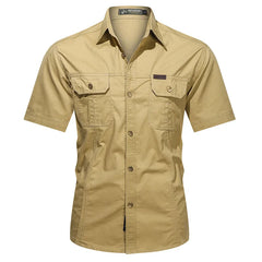 New Summer Men Multi-pockets Tooling Shirts Military Outdoor