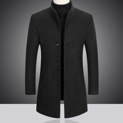 2023 Fashion New Men's Leisure Boutique Business Solid Color Slim Wool