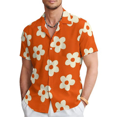 Floral Daisy Casual Men's Shirt Daily Out Summer Lapel Short Sleeve