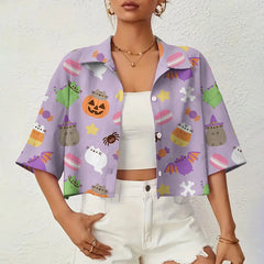 Loose And Breathable Women's Lapel Shirt High Quality Halloween Style