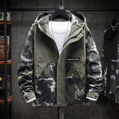 Men Camouflage Hoodie Jacket Harajuku Jacket Autumn Winter Windbreaker