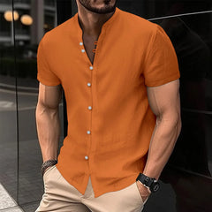 High Quality Men's Spring/Summer New Short Sleeve Cotton Linen Shirts