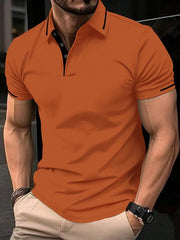 Best Selling Men Short Sleeve Polo Shirt Turn Down Collar Button Pure