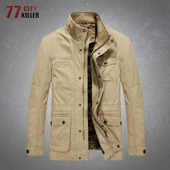 Spring Autumn Men's Military Cargo Jackets Casual 100% Cotton