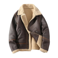 Fur Men's Autumn Winter Thickening High-end Brand Leather Jacket /