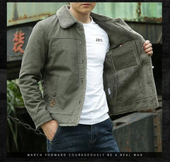 Winter men's cotton jacket High quality and fleece jacket thick padded