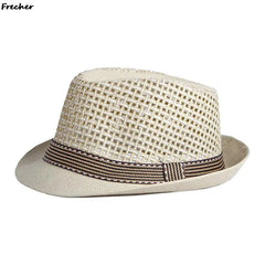 British Men Beach Sun Hats Summer Cowboy Fedora Retro Jazz Hat