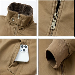 2023 New Men Winter Fleece Minimalist Lapel Jacket Men Autumm Casual