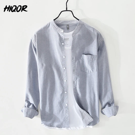 HIQOR Brand Blouses Fashion Simple Men's Casual Shirt 2024 New High