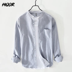 HIQOR Brand Blouses Fashion Simple Men's Casual Shirt 2024 New High