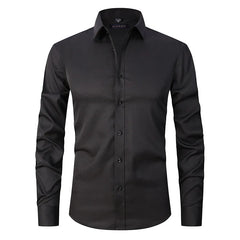 Spring Men's Social Shirt Slim Business Dress Shirts Male Long Sleeve