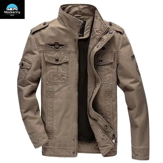 6XL Men's MA-1 Cargo Jacket Autumn Winter Cotton Tactical Unload