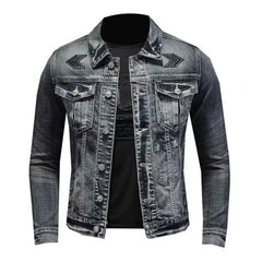 Men's Vintage Denim Jacket High Street Trend Loose Street Riding Biker