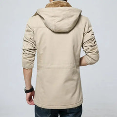 Casual Loose Autumn Winter Men Trench Coat Fashion Hooded Windproof