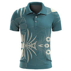 Hawaiian Plants Polo Shirt For Men Summer 3D Print Leaves Flower Short