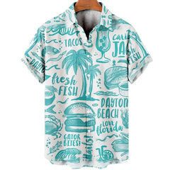 Hawaiian Shirt Men Summer 3d Coconut Tree Printed Shirts For Men