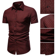 Summer Shirt Terrific Dot Print Summer Shirt Slim Fit Men Top