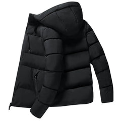 2022 Winter Men Jacket Cotton Padded Long Sleeve Solid Color Fluffy