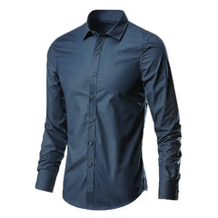 Shirt Button Slim Fit Dress-up Casual Lapel Men Spring Shirt   Men