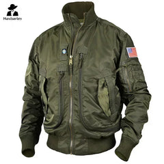 Men Tactical Military Jackets Big Pocket Pilot Baseball Air Force Coat