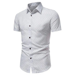 Summer Shirt Terrific Dot Print Summer Shirt Slim Fit Men Top