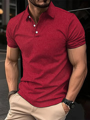 Best Selling Men Short Sleeve Polo Shirt Turn Down Collar Button Pure