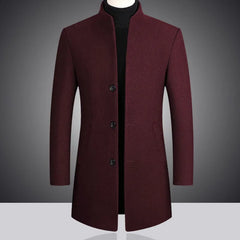 2023 Fashion New Men's Leisure Boutique Business Solid Color Slim Wool