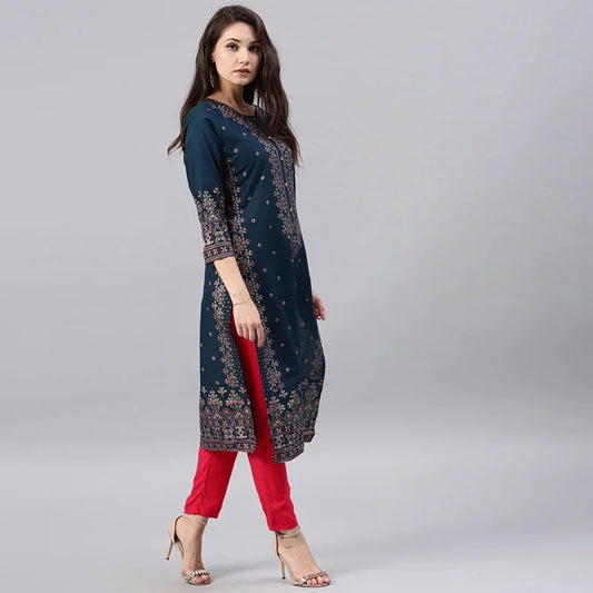 Kurtas for Women Spring Summer Women's Indian Dress Cotton Printed