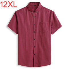 6XL 7XL 8XL 9XL 10XL 12XL Plus Size Men's Plaid Short Sleeve Shirt