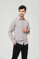 Orange Mens Dress Shirts 2023 Autumn New Regular Fit Stretch Shirt Men