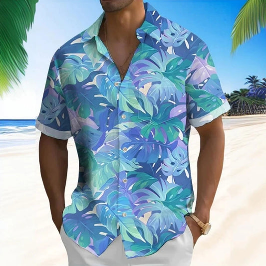 3d Beach Flower Print Hawaiian Shirts 2024 Men's Shirt Summer Daily