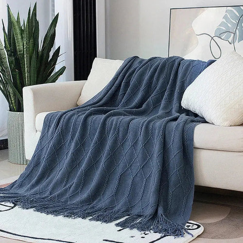 Decorative Fringe Throw Blanket