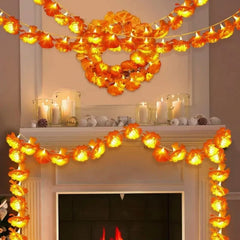 2-10Pack Marigold Garland Lighted Artificial Marigold Flowers String