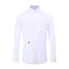 Little bee embroidery men's shirt solid color long-sleeved classic