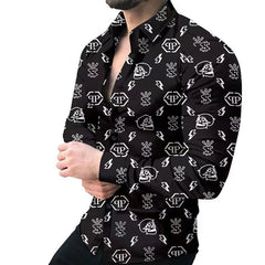 Men's shirt pattern shirt 3D printing plus size street daily long