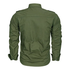 Men Military Outdoor Shirts Male Cotton Multi-pocket Tooling Casual