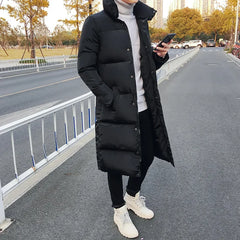 Men Winter Casual Long Down Jackets Coat High Quality Casual Fashion